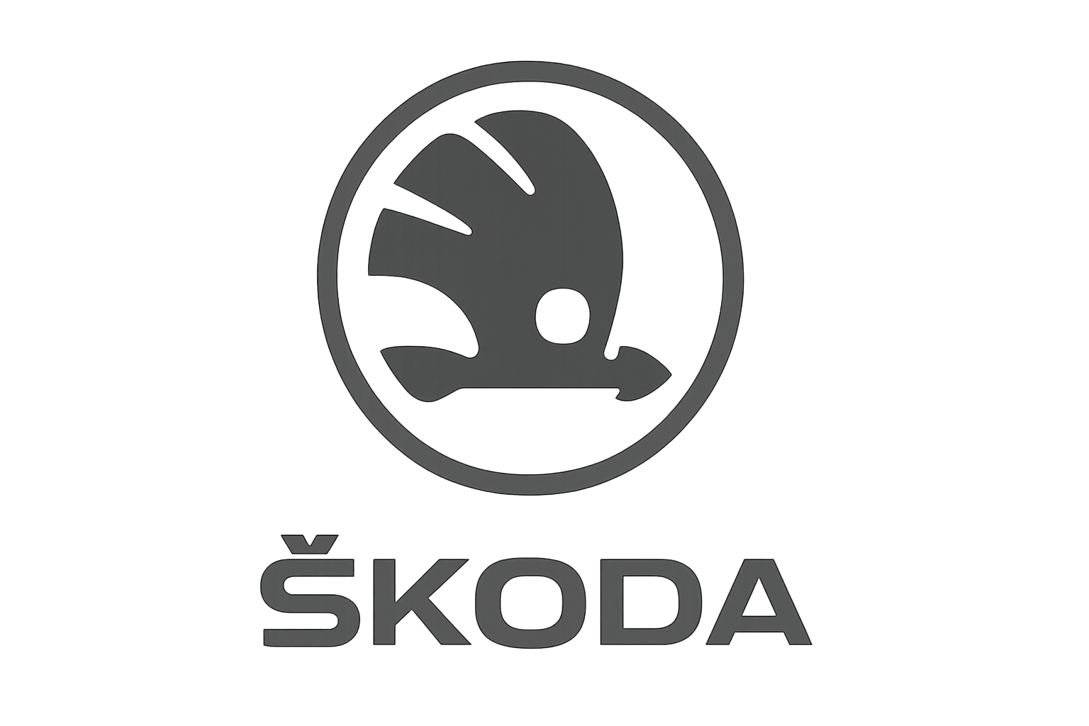 Logo de Škoda en fondo transparente